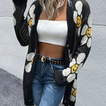 Floral Button Down Longline Cardigan
