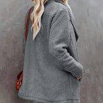 Nadorine Casual Fleece Fuzzy Coats Faux Shearling Shaggy Jacket