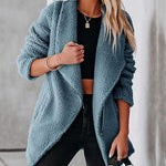 Nadorine Casual Fleece Fuzzy Coats Faux Shearling Shaggy Jacket
