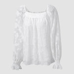 Nadorine Ruffle Sleeve Solid Color Pullover Square Neck Chiffon Top for Women Cute Summer Casual 2026 | Under $40