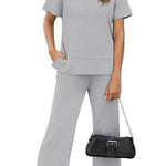 Women's Fashion Comfy Wide Leg 2 Piece Lounge Set