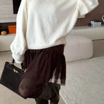 Upper East Chic Knit Wide Neck Long Sleeve Relaxed Sweater