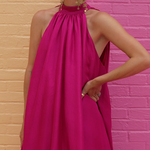 Loose Sleeveless Falbala Solid Color Stand Collar Maxi Dresses