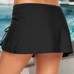 Nadorine Women's Drawstring Side Slit Swim Skirt High Waist Bikini Bottoms