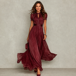 Elsa | Ruffle Neck Pleated Dress