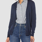 Long Sleeve Choker Top Lightweight Vee Cardigan Sweater