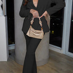 Margovil One Button Pocketed Blazer and Straight Leg Pants Power Suit Set
