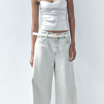 Margovil Strapless Metallic Crop Tube Top