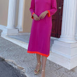 Knitted dress with cuffs combination