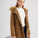Faux Fur Hood Parka Jacket