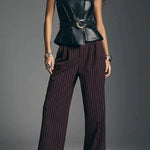 Fashionable and Avant-garde Faux Leather Belted Strapless Asymmetric Top