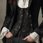 Elegant Black Velvet Embroidered Blazer