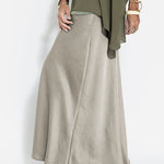 Silk Satin Mermaid Skirt Solid Color Smooth and Flowing Midi Length Skirts