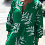 foliage pattern loose dress