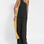 Two-piece Set Solid Soft Sleeveless Tank Vest Wide Leg Pants Casual Loose Outfit Suit