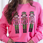 Christmas Guard Sequined Loose Casual Sweatshirt