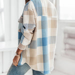 Women Flannel Plaid Light Weight Jacket Shirts Long Sleeve Button Down Shirts Coats
