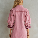 Dusty Pink Button Front Utility Mini Dress