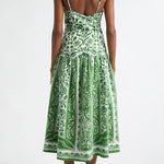 Strappy Backless Botanical Garden Print Maxi Dress