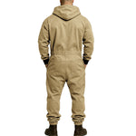 KZZ Men's Hooded Workwear Casual Street Style Jumpsuit