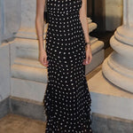 Margovil Ruffle Hem Polka Dot Maxi Cami Dress