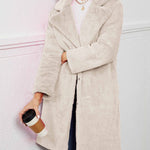 Fake Fur Teddy Coat Open Front Parka Outwear