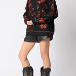 Halloween Graffiti Sequined Loose Casual Sweatshirt