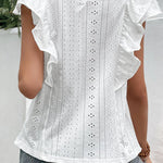 Ruffled White Casual Shirt
