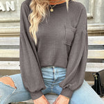 Nadorine Long Sleeve Backless Hollow Knit Sweater for Women Casual Work Office Loose Fit 2026 | Under