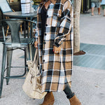 Flannel Wool Blend Plaid Lapel Button Down Shirt Long Sleeve Shacket Jacket with Pockets