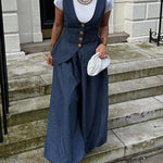 Harem Pants Loose Pleated Solid Color Jean Pants Bottoms