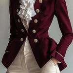 Long Sleeves Skinny Buttoned Solid Color Split-Joint Stand Collar Blazer Outerwear
