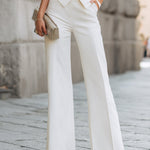 Sleeveless Tailored Vest And Wide-Leg Pants Set