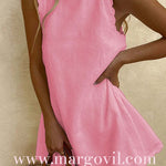 Margovil Crewneck Sleeveless Cotton Linen Dress