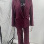 Margovil One Button Pocketed Blazer and Straight Leg Pants Power Suit Set