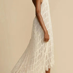 Versatility and Vintage Charm Pleated Drawstring Waist Tiered Maxi Skirt