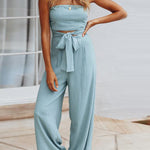 Summer Fashion Sexy Tube Top Strapless Casual Jumpsuit