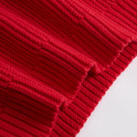 Retro Sports Style Contrast Color Knit Top And Pants Set