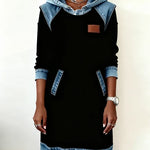 Alexa | Cozy Contrast Hooded Dress