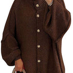 Margovil Button Up Balloon Sleeves Sweater Cardigan