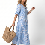 Alora | Floral Print Tassel Tie Midi Dress