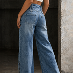 Mia | High Waist Slit Jeans