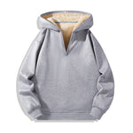KZZ Men's Casual Pullover Sweatshirt, Half-Zip with Thickened Quarter-Zip, Fleece Lining