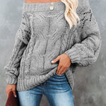 Off Shoulder Loose Knitwear Sweater