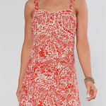 Sleeveless Printed Mini Holiday Dress