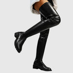 Aurora | Chunky Heel Thigh-High Leather Boots