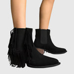 Diana | Fringe Suede Ankle Boots