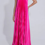 Strapless V Neck Pleated Maxi Party Dress