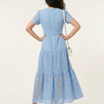 Brielle | V Neck Short Sleeve Tiered Midi Dress