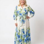 Harper | Long Sleeve Floral Button Front Maxi Dress